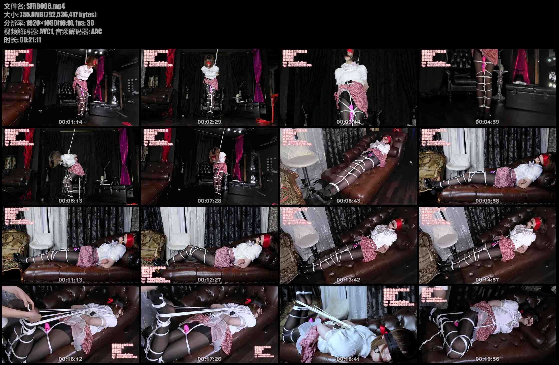 绳缚日本 さやか酱の黑丝股绳jk 第二弹！