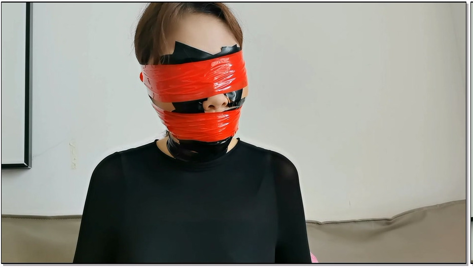 SYSA180-狮子尾 驴驴挑战黏性胶带封眼＋封嘴全过程