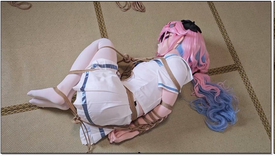SYSA2037-星星工作室 kigurumi kig鸣潮达妮娅 后手缚半吊呼吸控制 郊狼200真实电击 直臂缚强制拉高与团缚