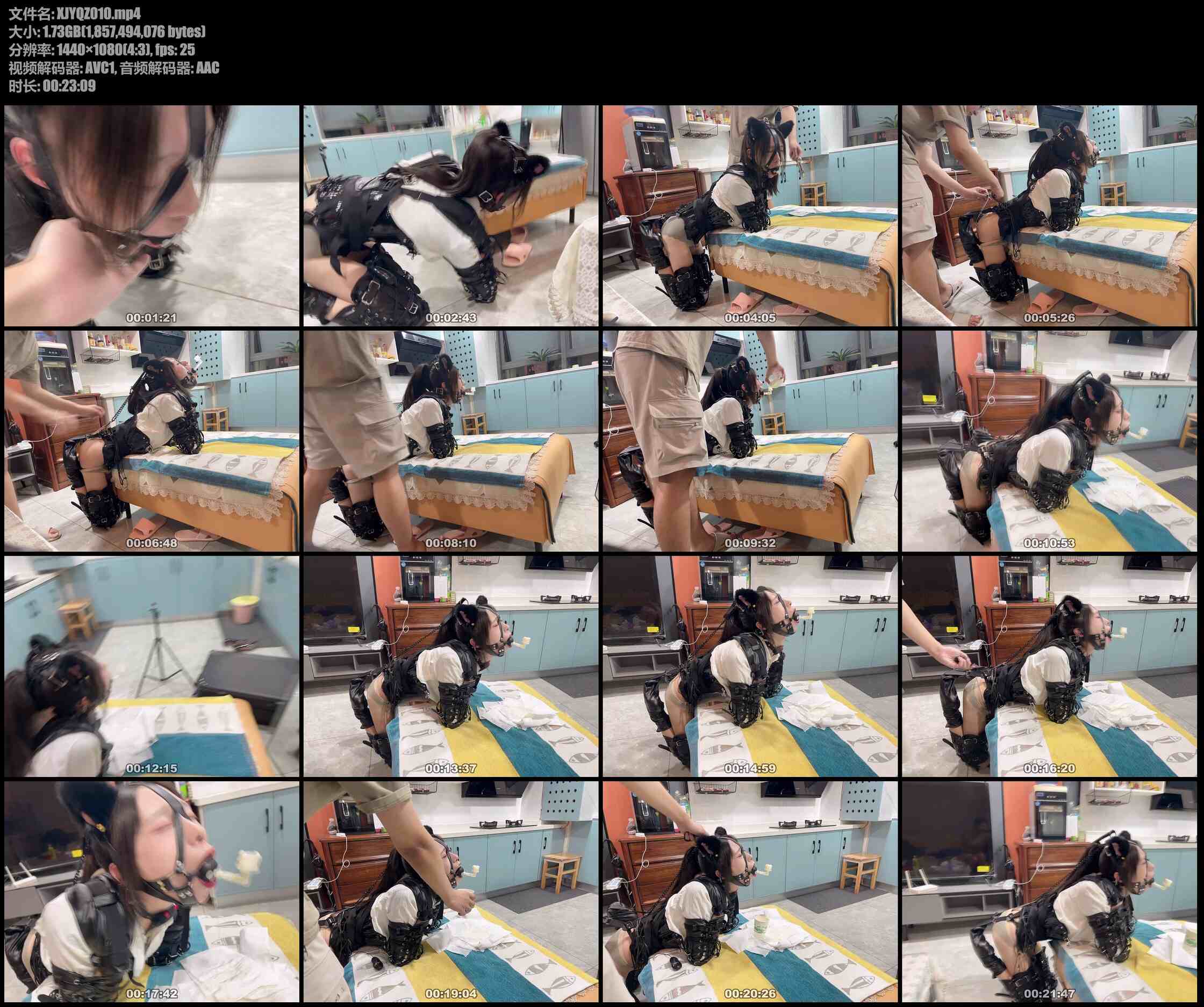 小九与晴子  电击项圈固定  k9 马具口球肛钩连接强饮