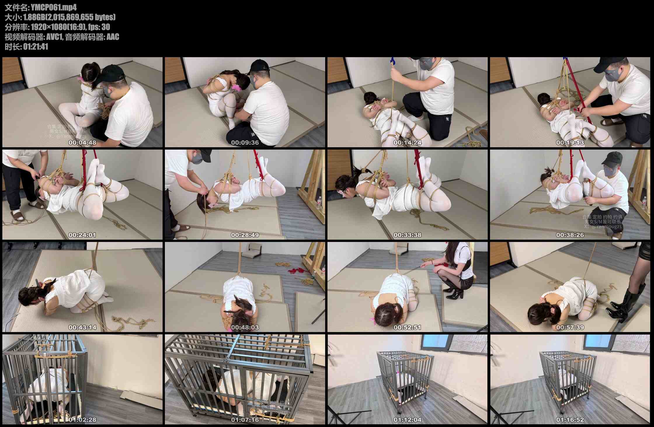 眼眸出品 吊缚M+欲梦S牵引G笼Q